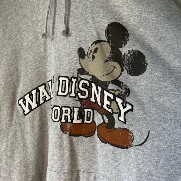 DISNEY Mickey Mouse Hoodie Pullover Pockets Oversized Grey Size XXL - Picture 2 of 4